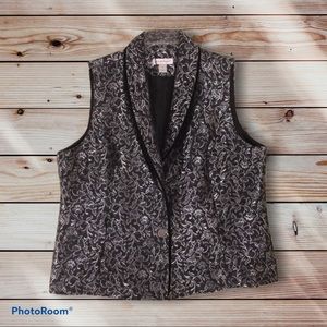 BOGO Christopher & Banks vest silver velvet stitch